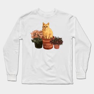 Flower Pot Cat Long Sleeve T-Shirt